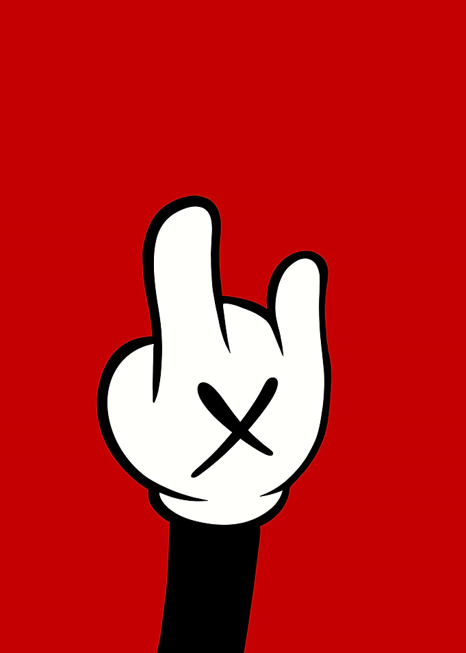 Cartoon Hand Rock On Gesture