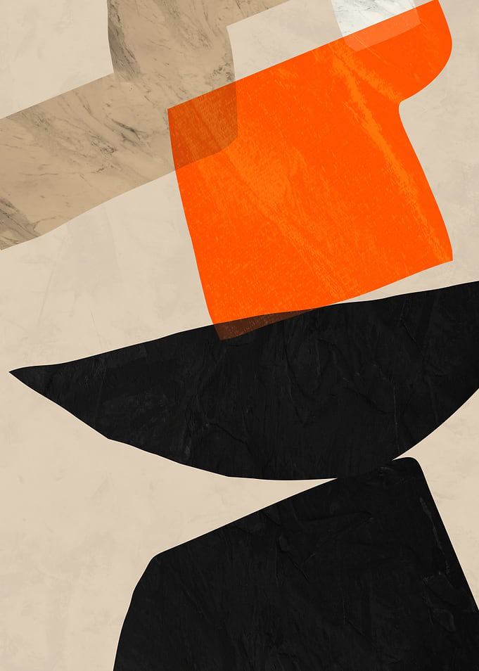 Abstract Shapes in Orange and Black