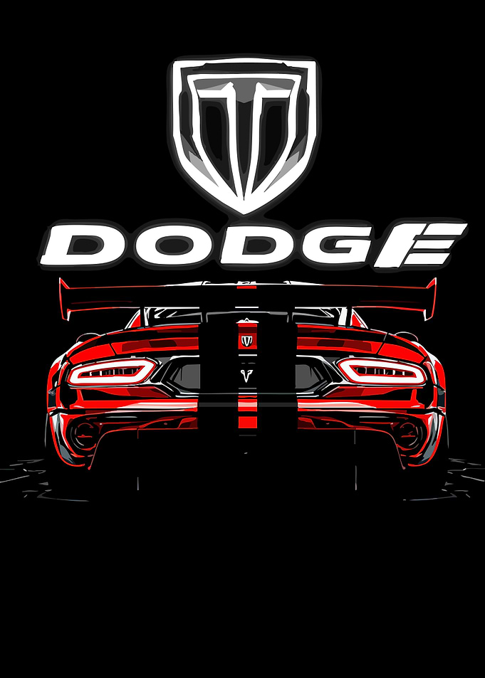 Red Dodge Viper Illustration