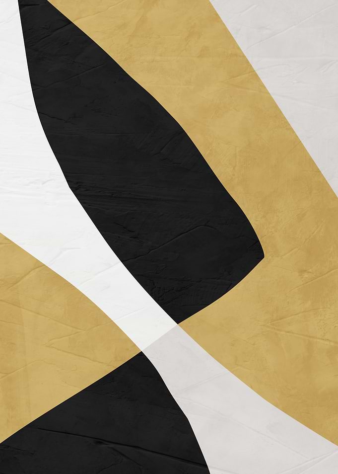 Abstract Black, Gold, and White Shapes