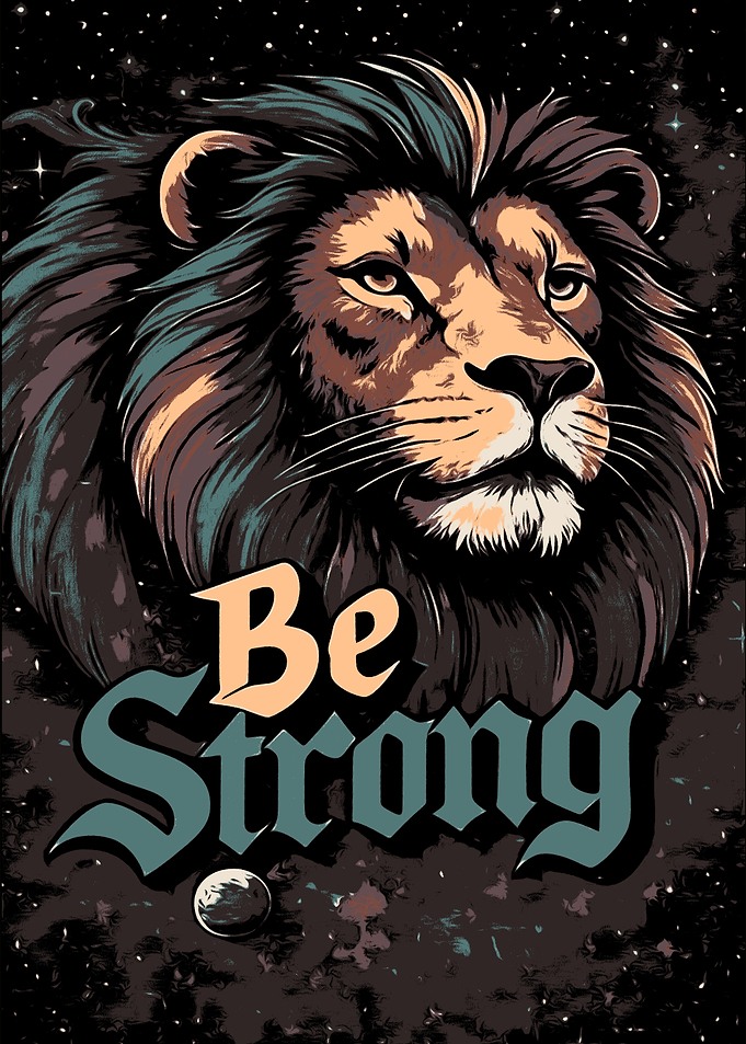 Lion 'Be Strong' Graphic Art