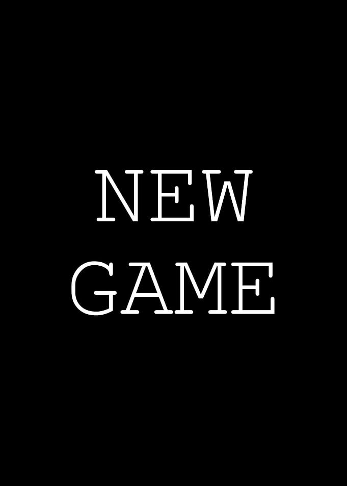 New Game Text on Black Background