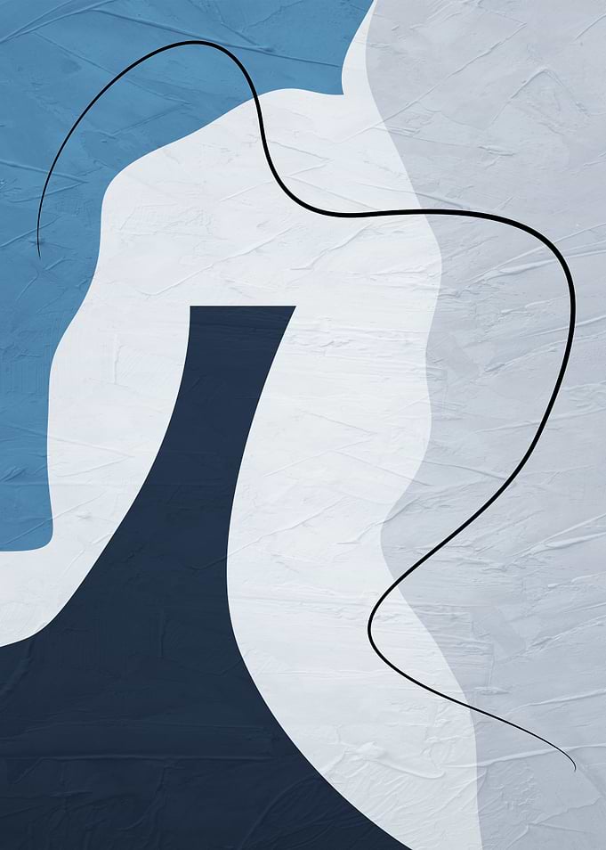 Abstract Blue and White Art