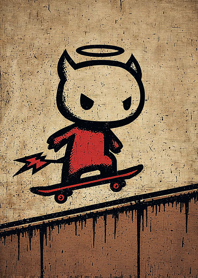 Devil Angel Skateboarder