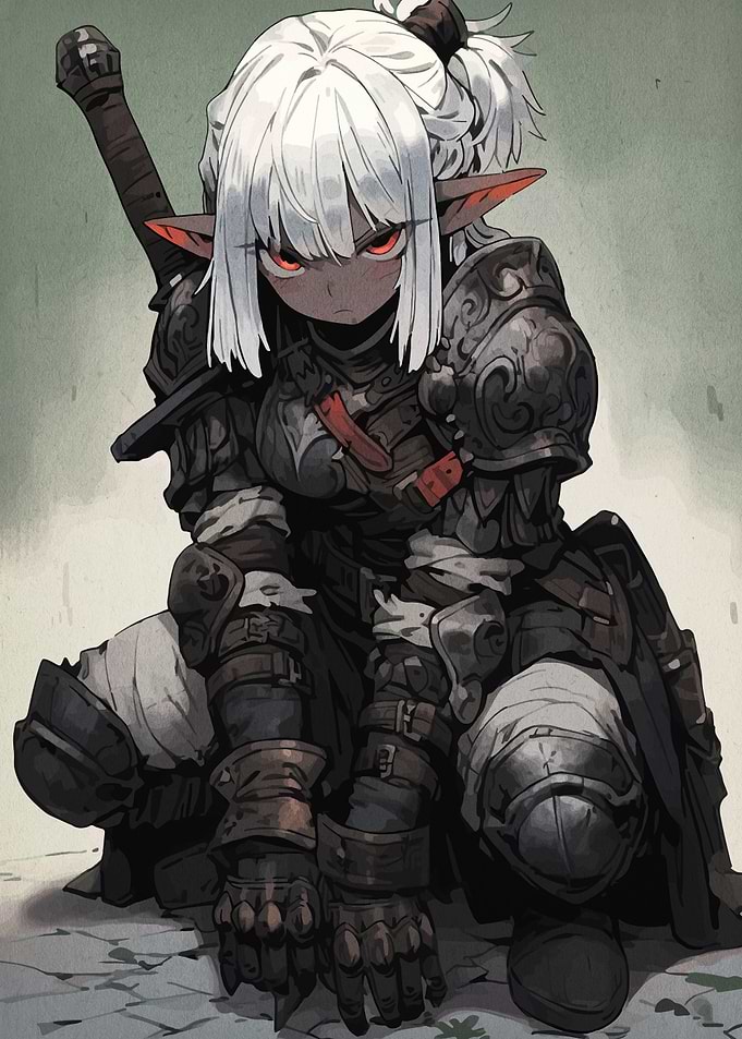 Anime Elf Warrior in Armor