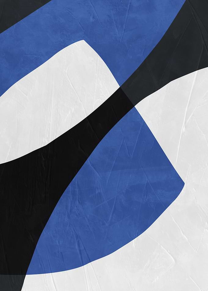 Abstract Blue, Black, and White Art