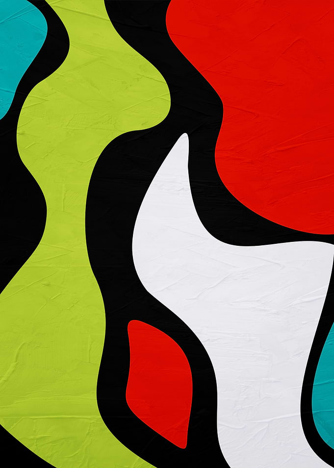 Abstract Colorful Shapes on Black Background