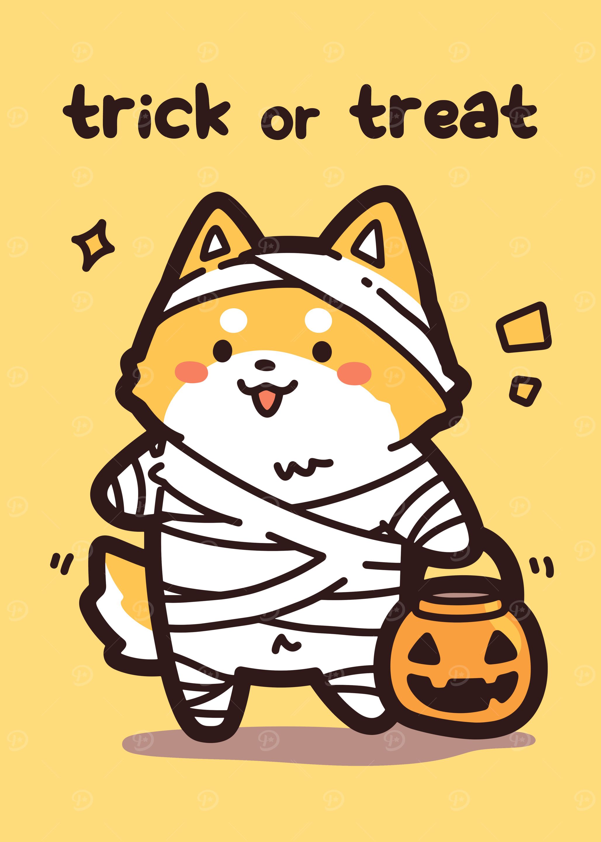 Cute Shiba Inu Mummy Halloween