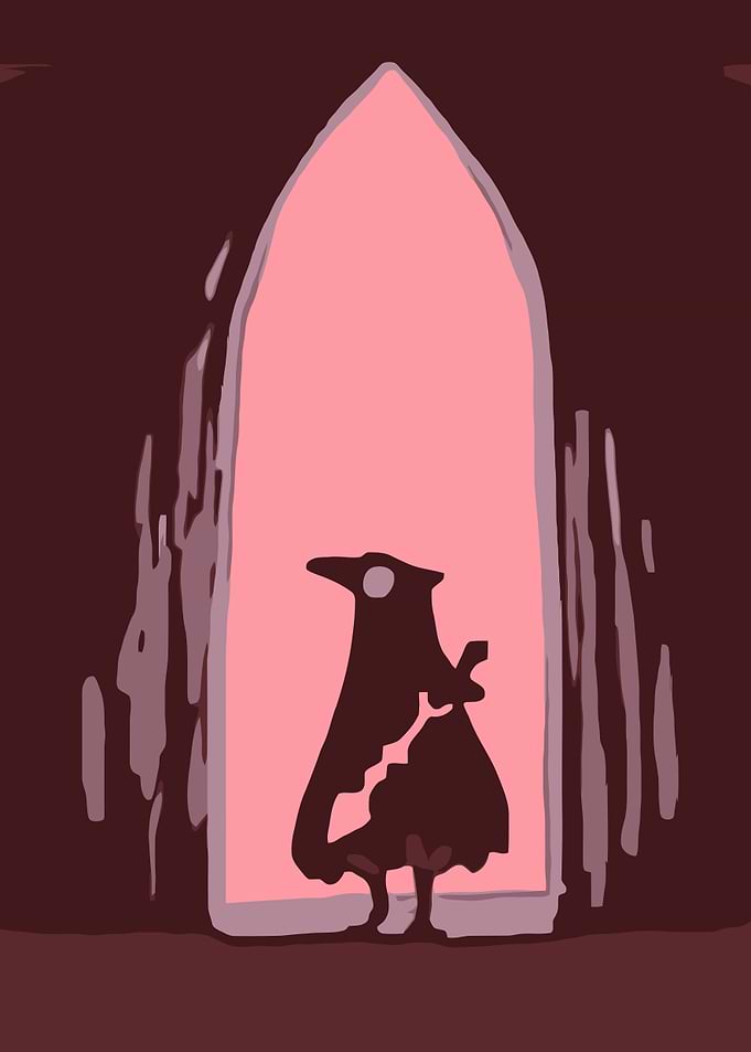 Silhouette of a Bird-like Figure