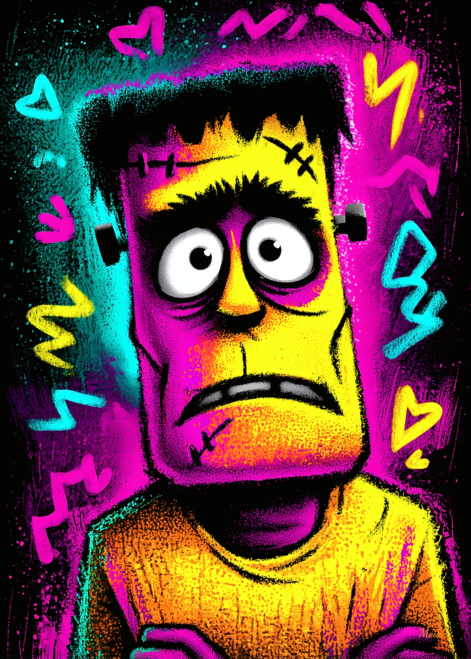 Franken Pop – Neon Monster Pop Art Halloween