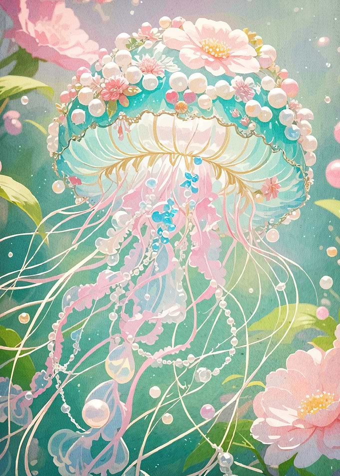Floral Jellyfish Fantasy