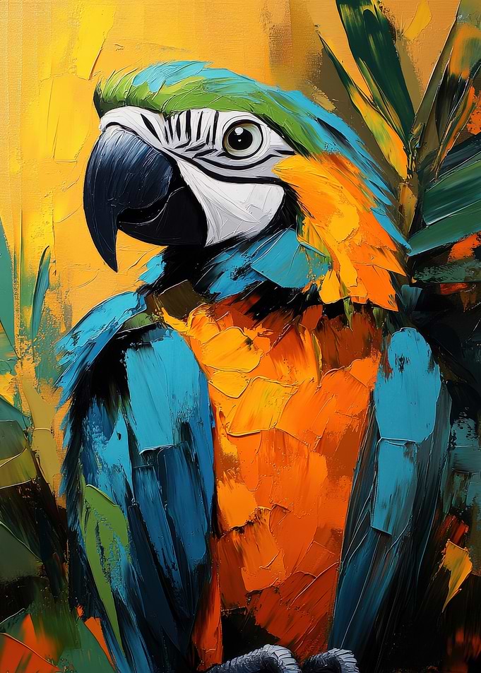 Colorful Parrot Painting