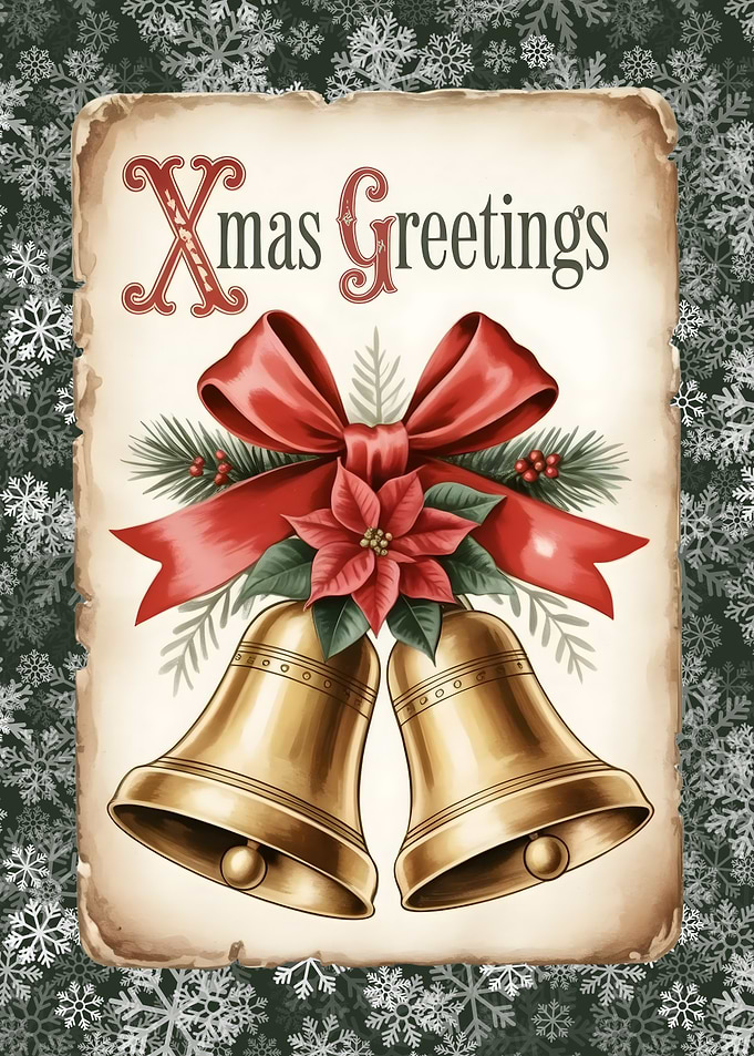 Vintage Christmas Bells and Greetings