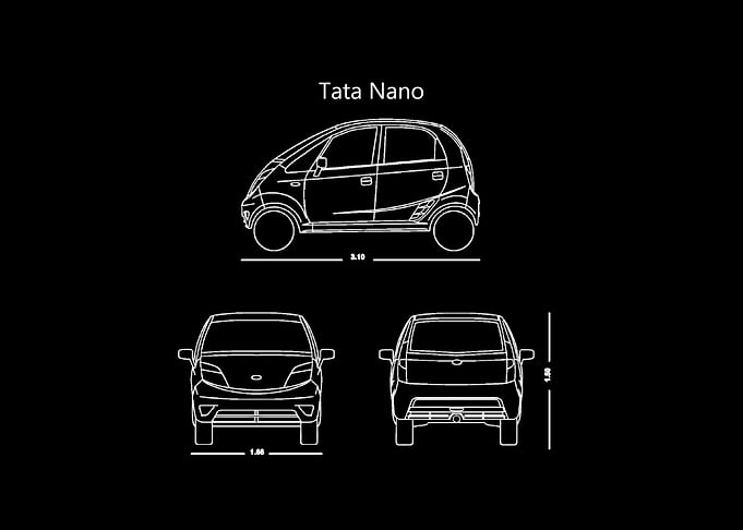 Tata Nano Car Blueprint