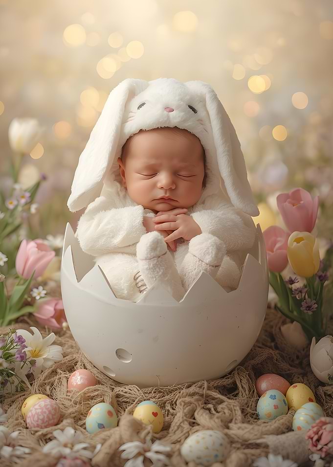 Baby Easter Bunny in Egg