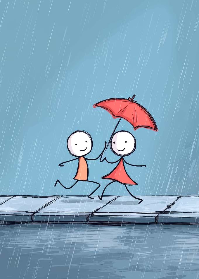 Stick Figures in the Rain