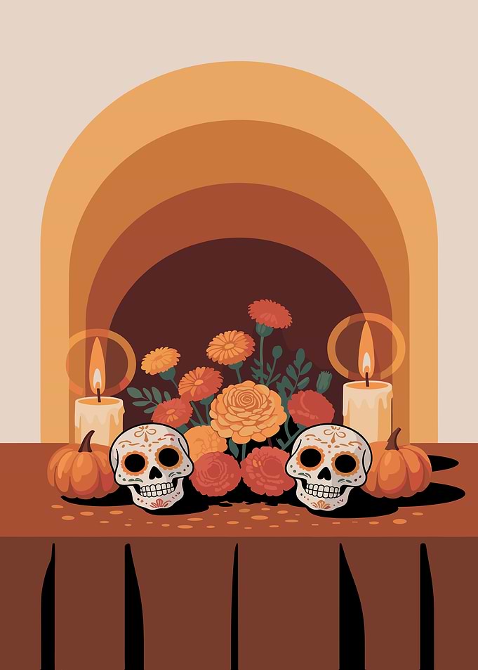Day of the Dead Altar Illustration