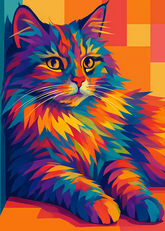 Colorful Cat Portrait