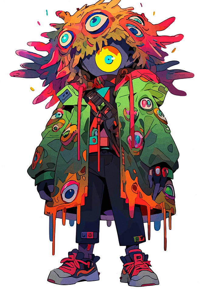 Eye-Catching Character with Colorful Coat