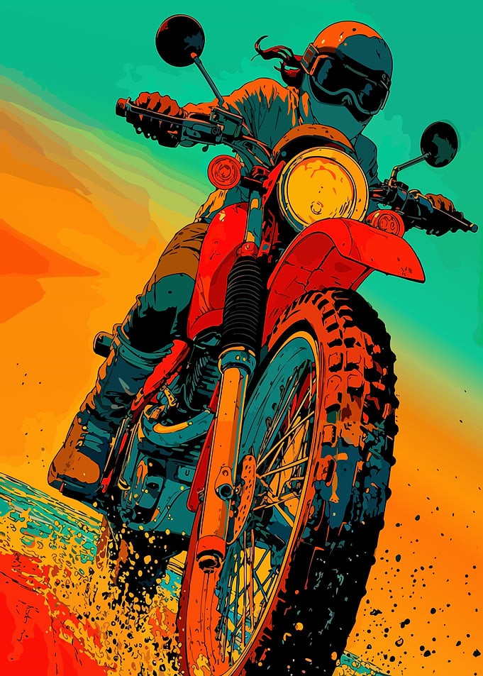 Motorcycle Rider in Action