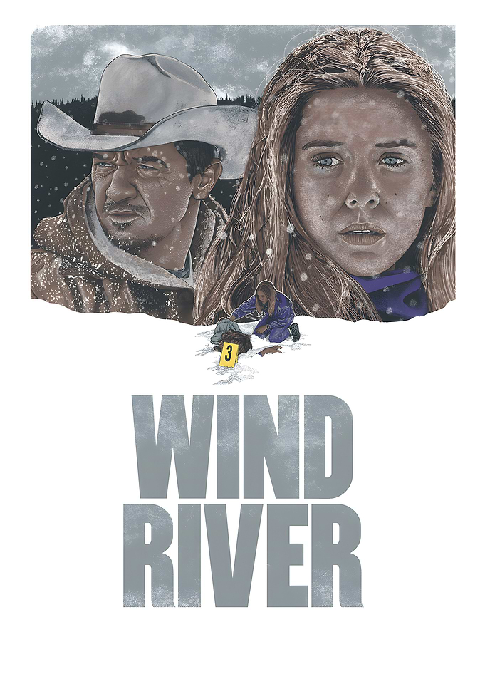 Wind River movie poster illustration