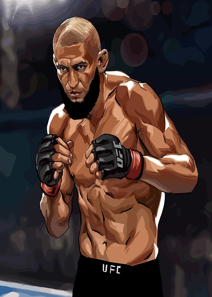 Khamzat Chimaev UFC Fighter Illustration