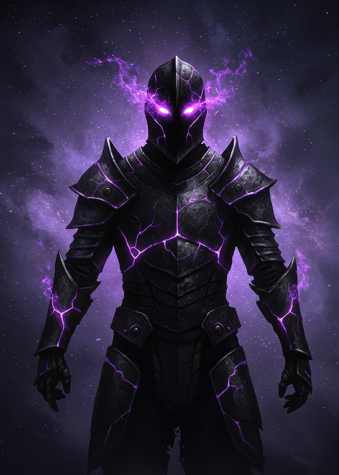Dark Knight with Purple Energy