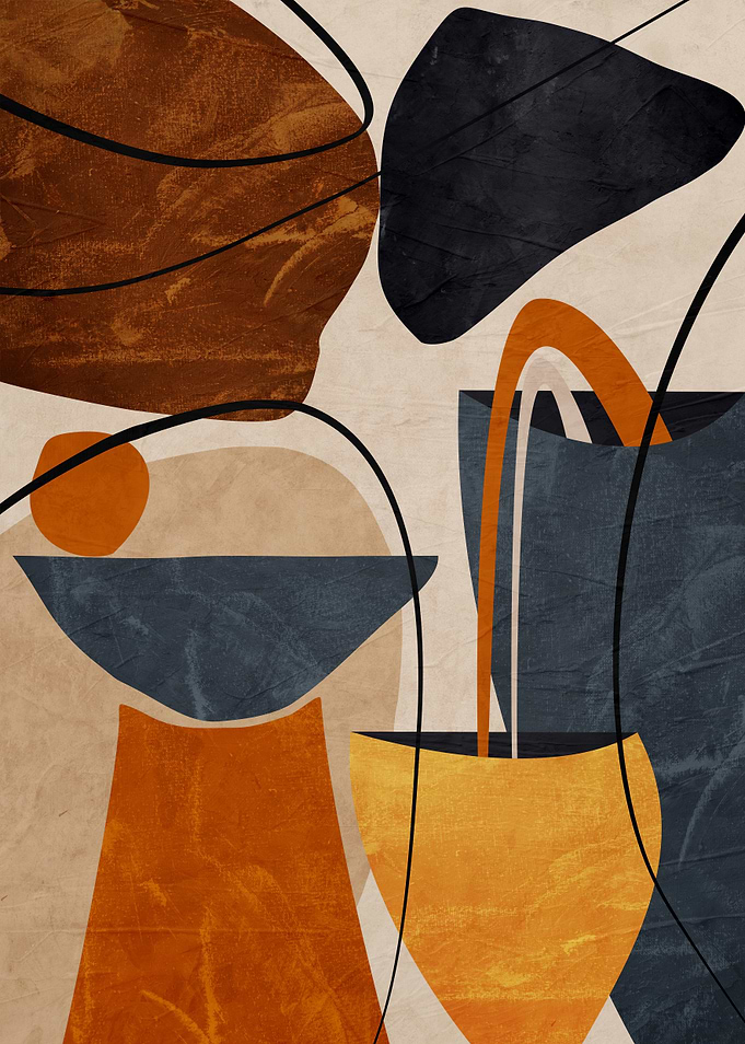Abstract Shapes Art in Earth Tones