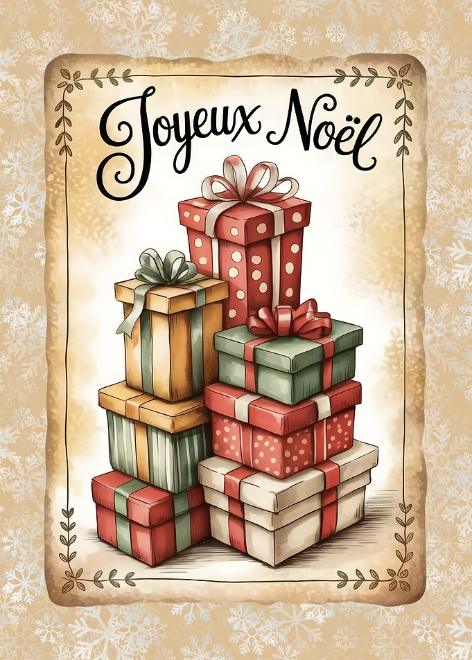 Joyeux Noël: Stacked Christmas Presents