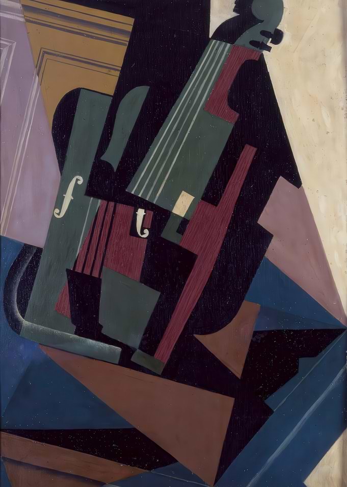 Cubist Violin Still Life Painting, juan gris art