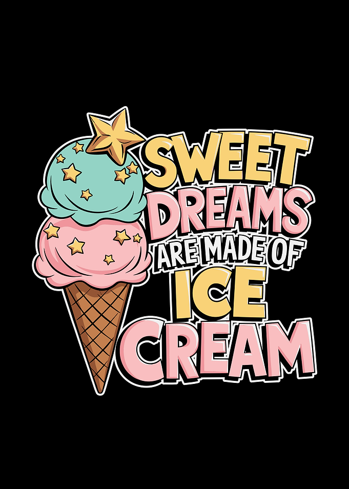 Sweet Dreams Ice Cream Illustration