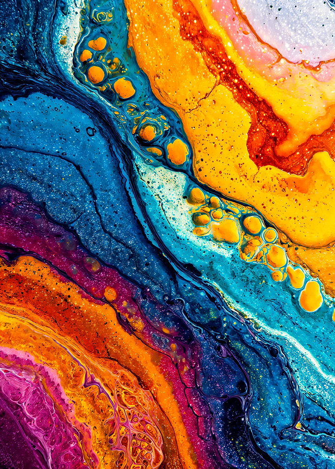 Vibrant Fluid Art Abstract Swirls