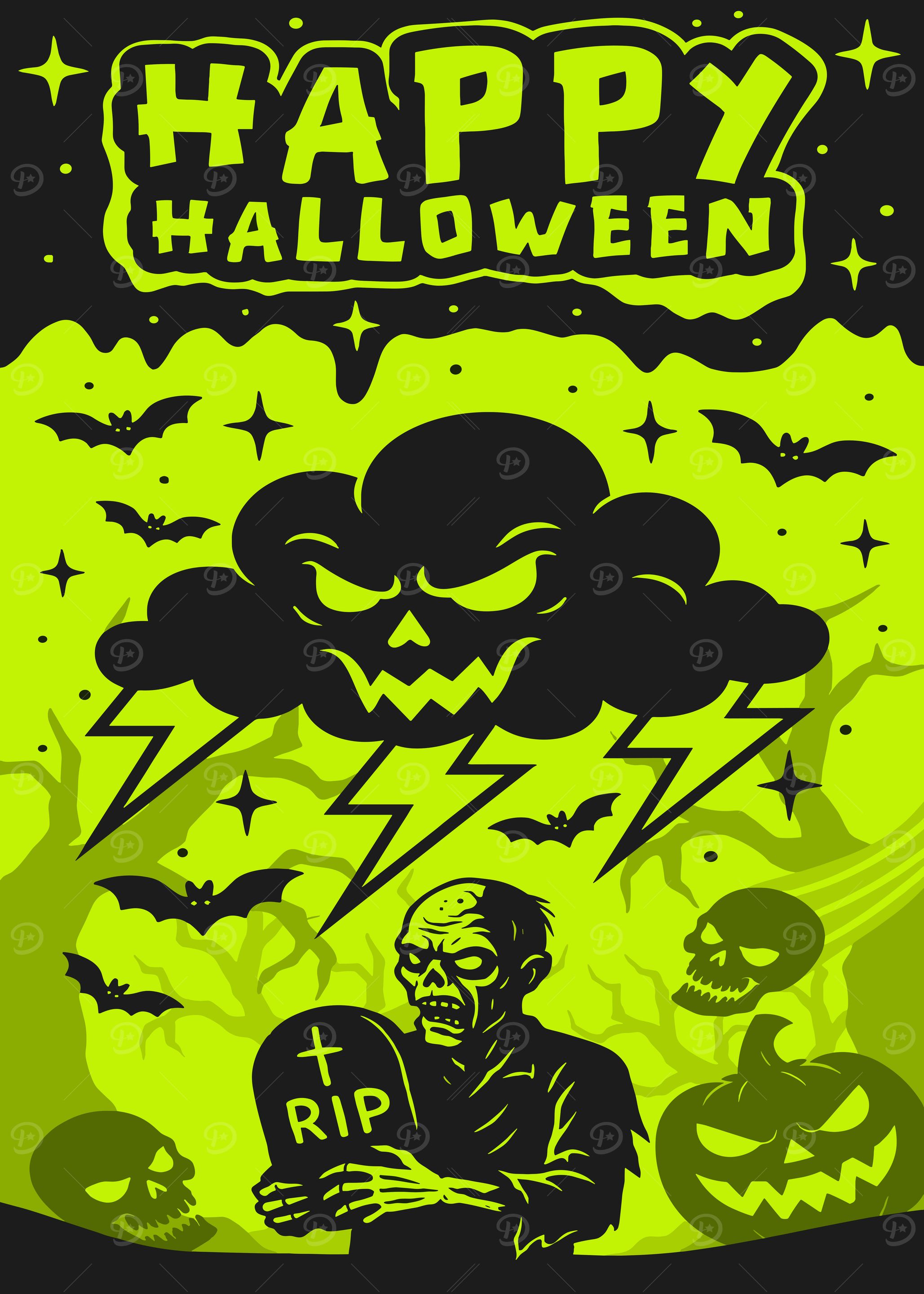 Happy Halloween Spooky Illustration