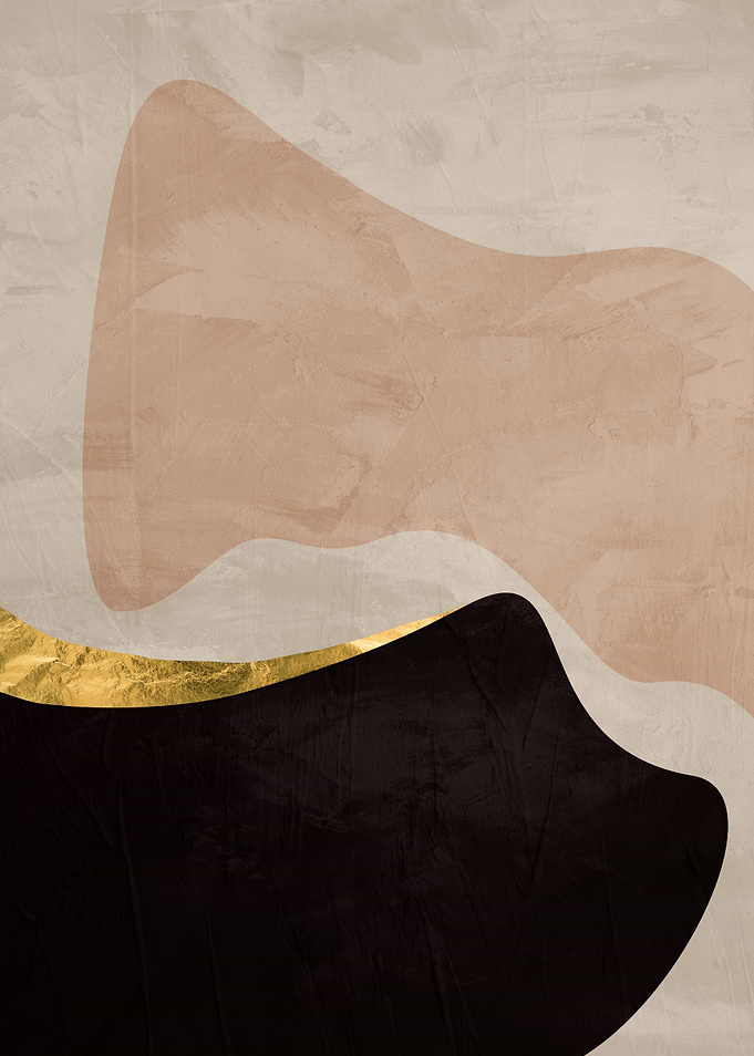 Abstract Shapes with Gold Accent