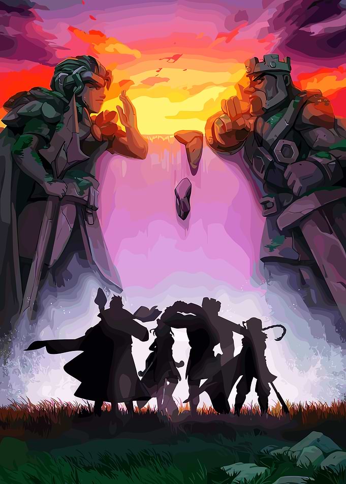 Fantasy Landscape with Statues and Figures