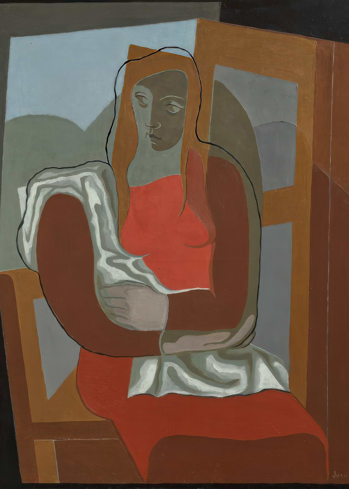 Seated Woman with Cloth Painting, juan gris art