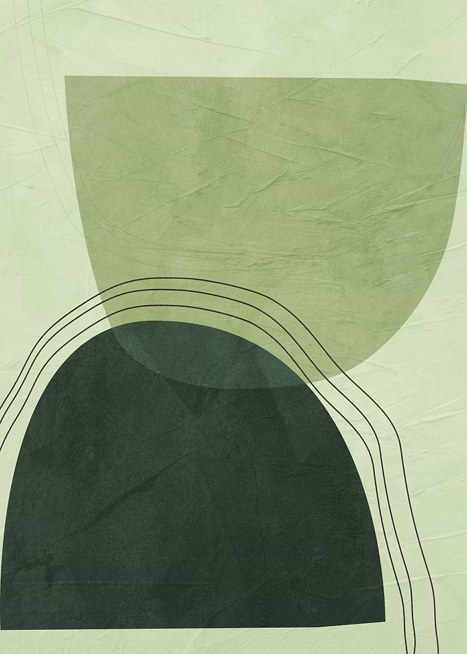 Abstract Green Shapes with Lines