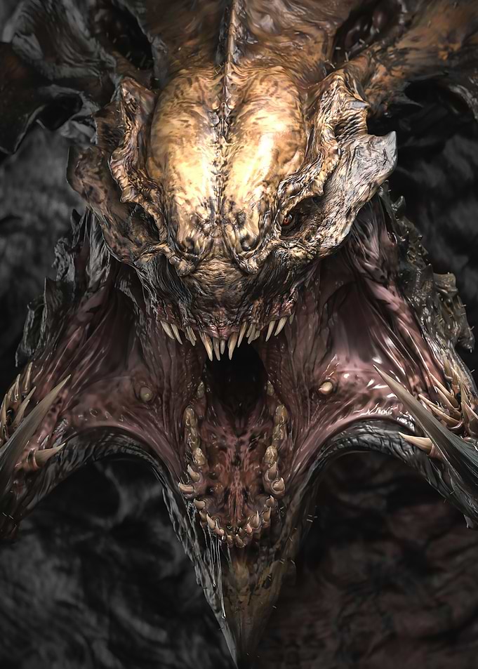 Terrifying Monster with Open Mouth