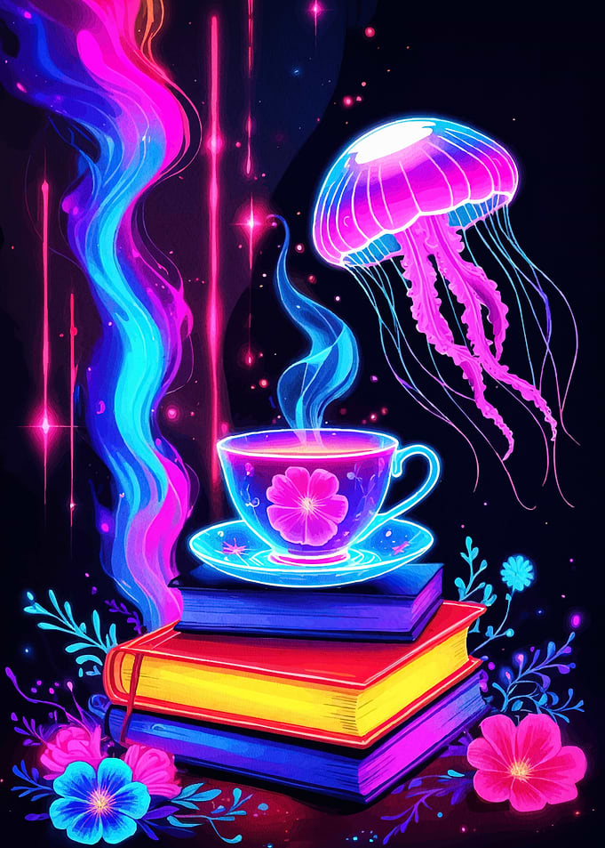 Neon Tea Cup Jellyfish