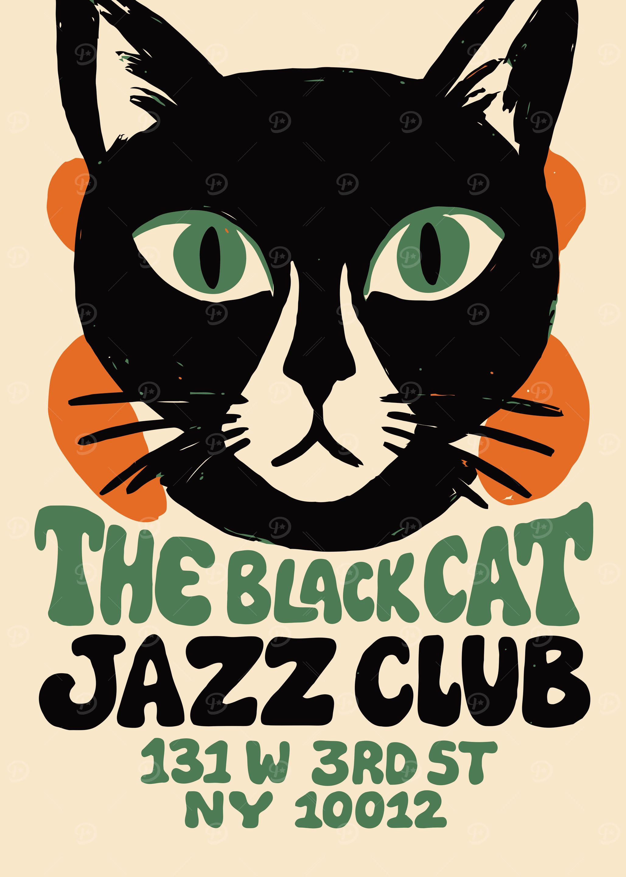 The Black Cat Jazz Club Poster