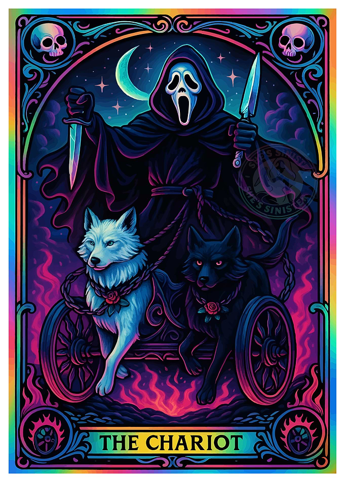 Ghostface Chariot Tarot Card