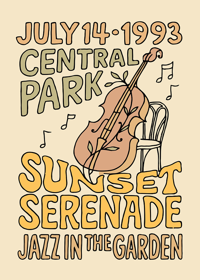 Central Park Sunset Serenade Jazz Poster