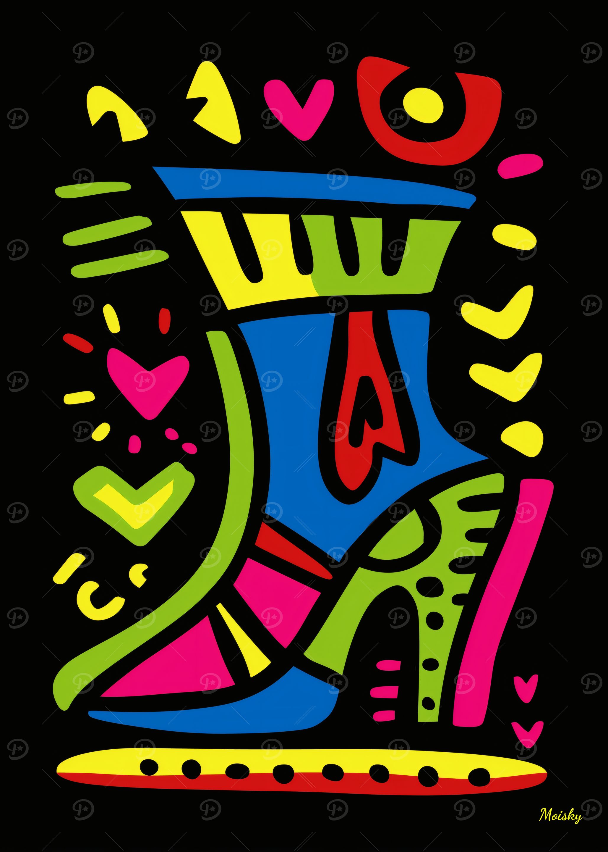 Neon Pop Art High Heel – Bold Colorful Fashion Statement