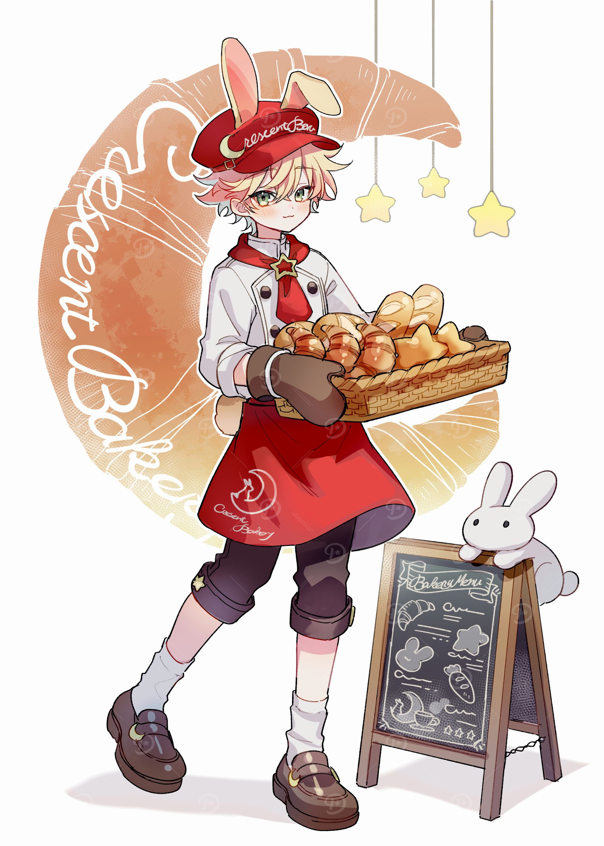 Anime Baker Boy with Bunny Ears