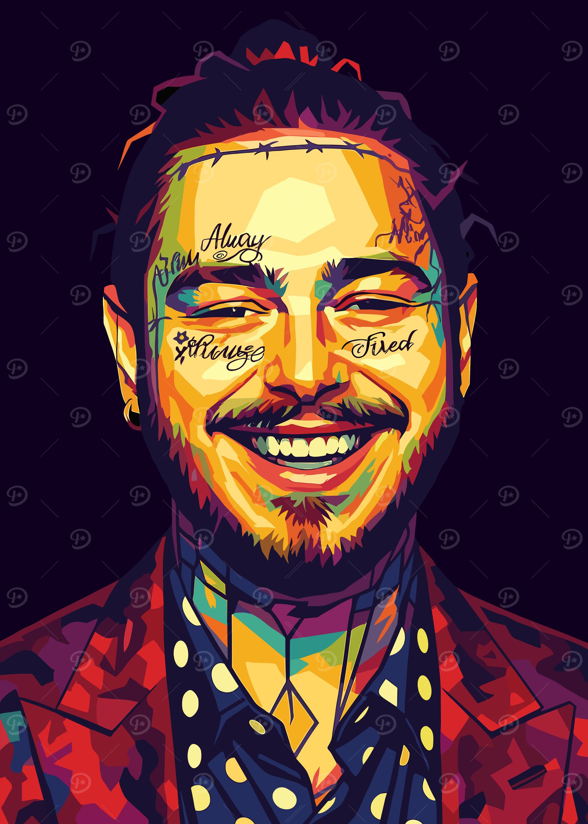 Post Malone Pop Art Portrait