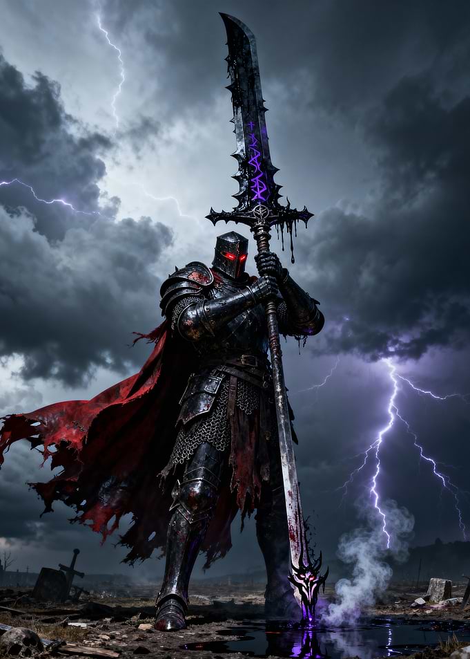 Dark Knight with Enigmatic Sword