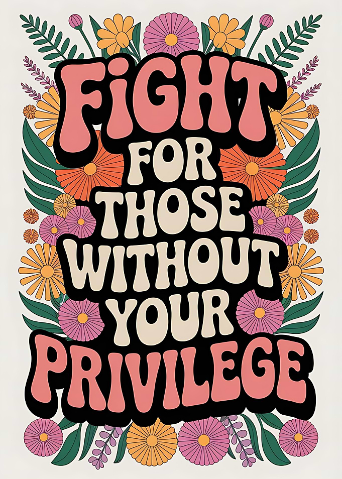 Fight for Those Without Your Privilege Floral Poster