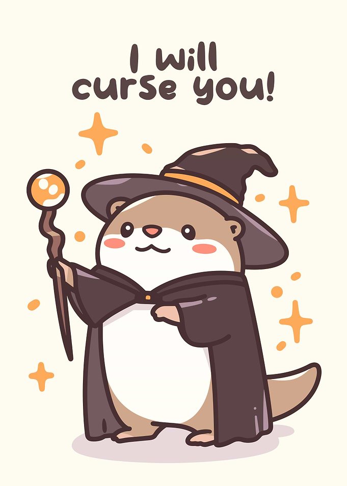 Cute Otter Wizard with a Curse