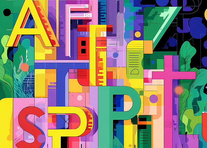 Abstract Colorful Typography Art