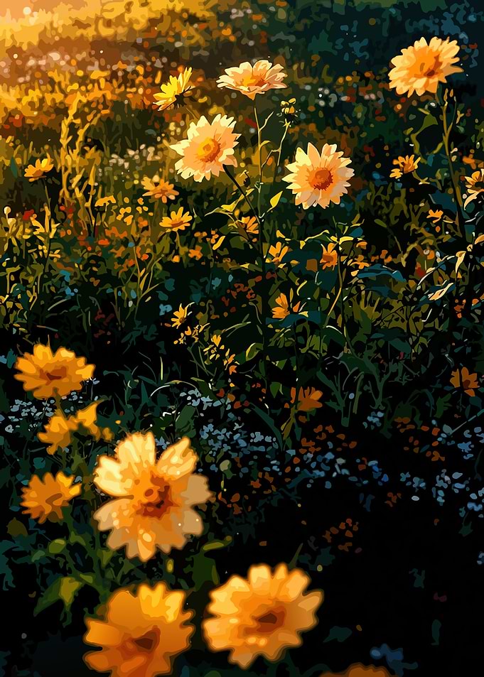 Golden Daisies in a Sunny Field